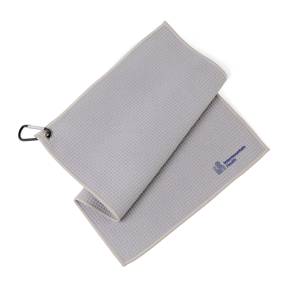 Golf Links Waffle Weave Towel with fullcolor logo 